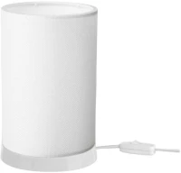 Φωτιστικό Επιτραπέζιο 14-0319 Tl-07/H-01 1/E27 Φ14x23,5cm Κυλινδρικό Αμπαζούρ White-Cream Heronia Μέταλλο,Ύφασμα