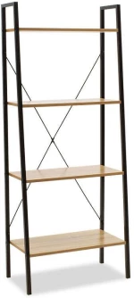 Βιβλιοθήκη Ramon 085-000001 60x23x145,5cm Natural - Black Μελαμίνη