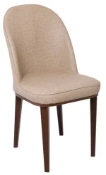 Καρέκλα Tex ΕΜ164,3 47x60x90cm Wallnut/Linen Pu Beige Σετ 4τμχ Μέταλλο,Τεχνόδερμα