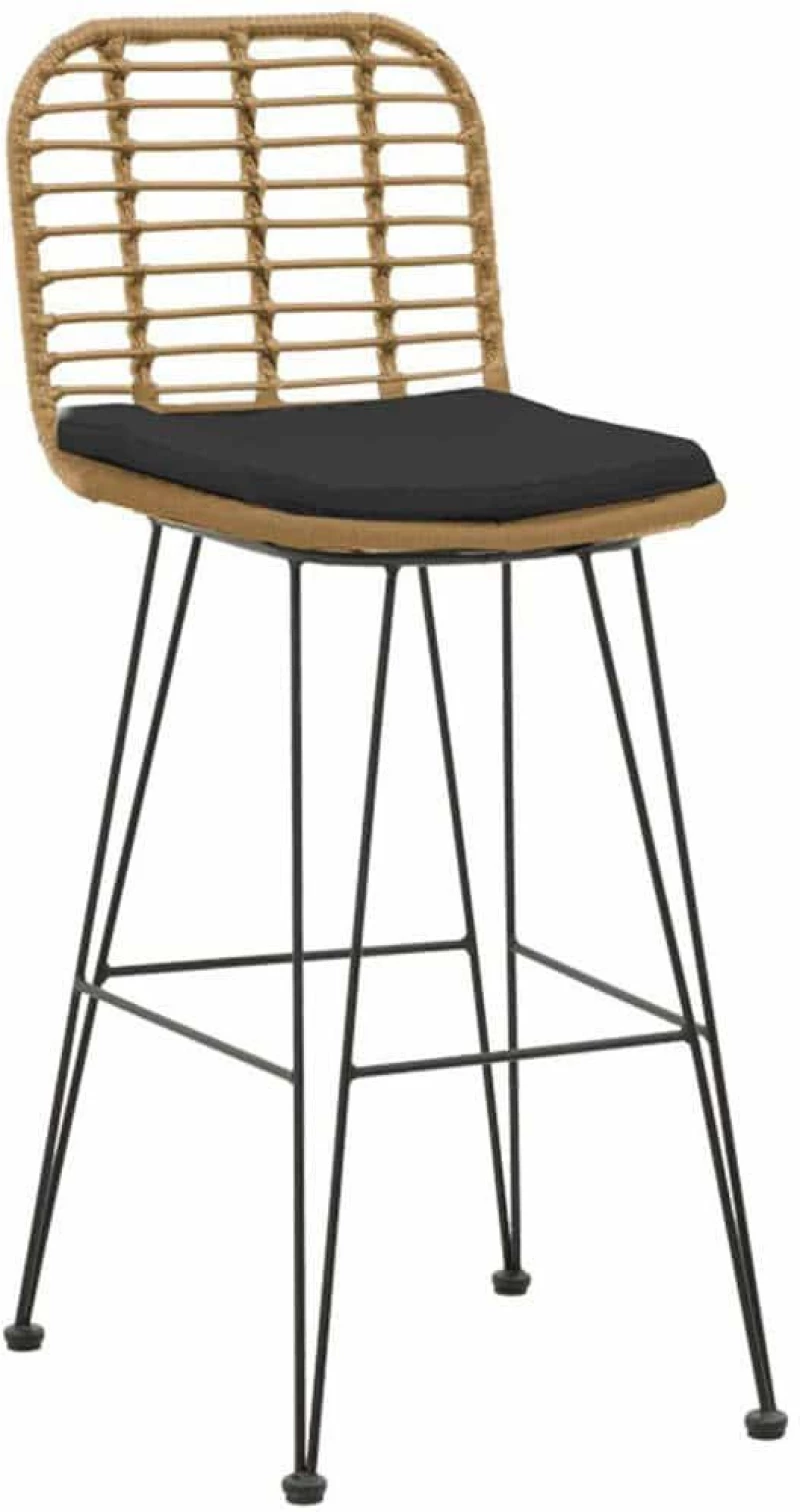 Σκαμπό Μπαρ Naoki 286-000001 46x56x110cm Natural-Black