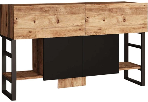 Μπουφές 956LCS1516 138,8x43,3x83,6cm Pine-Black Μελαμίνη,Μέταλλο