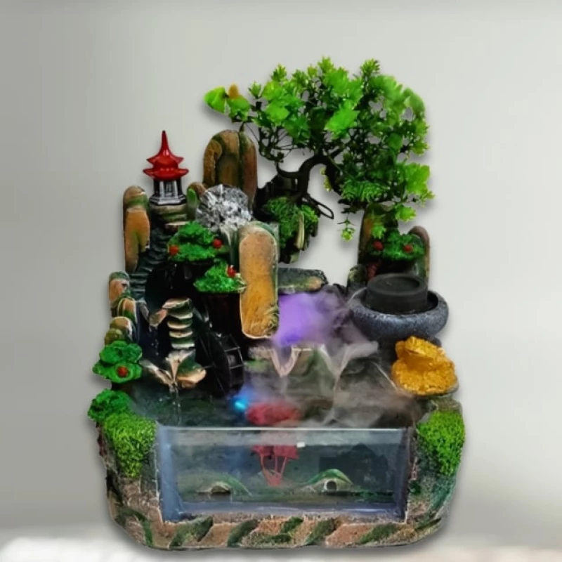 Feng Shui Διακοσμητικό Συντριβάνι Λίμνη με Δέντρα & Κρυστάλλινη Σφαίρα