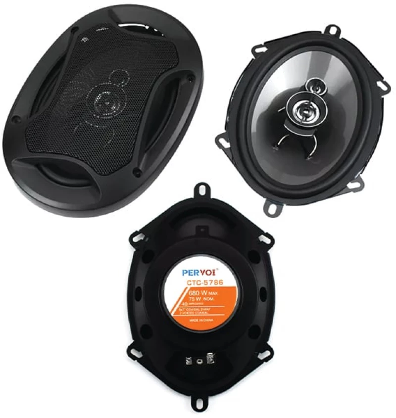 Σετ Στρογγυλά Ηχεία Αυτοκινήτου με 75W RMS - Midrange 5×7″ 680W 2τμχ Pervoi Μαύρο CTC-5786