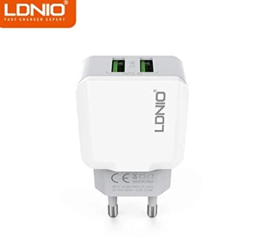 LDNIO Φορτιστής Πρίζας με 2 Θύρες USB-A 2.4A  - Λευκός A2202