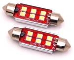 LED Σωληνωτός Αυτοκινήτου 36mm CAN BUS με 6 philips smd 6000Κ Σετ 2τμχ