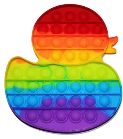 Poppy Πολύχρωμο Αγχολυτικό Παιχνίδι Anti-Stress - Fidget Bubble Pop it Παπάκι Γίγας 20cm OEM