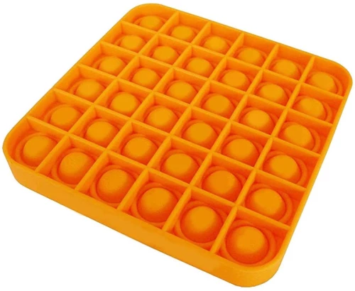 Poppy Αγχολυτικό Παιχνίδι Anti-Stress Ανακούφισης - Fidget Bubble Pop Τετράγωνο Πορτοκαλί