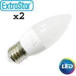 Λαμπτήρας LED ExtraStar 4W E27 με Θερμό Φως Σετ 2 Τεμαχίων