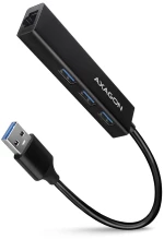Axagon USB-A 3.2 HUB 3x USB-A + Ethernet Gigabit LAN, 20cm Μεταλλικό Μαύρο HMA-GL3A