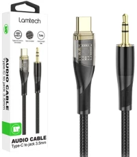 LAMTECH AUDIO CABLE TYPE-C TO 3.5MM JACK BLACK 1M