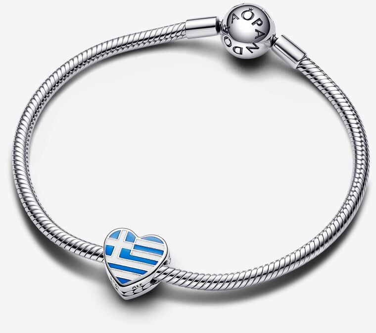 Σύμβολο Pandora με την Ελληνική σημαία σε σχήμα καρδιάς 792015C00_E071