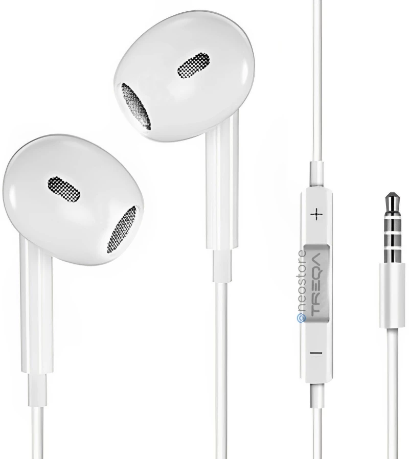 Ακουστικά Κινητού Handsfree Earbuds με Βύσμα Jack 3.5mm Treqa EP-758 Λευκό