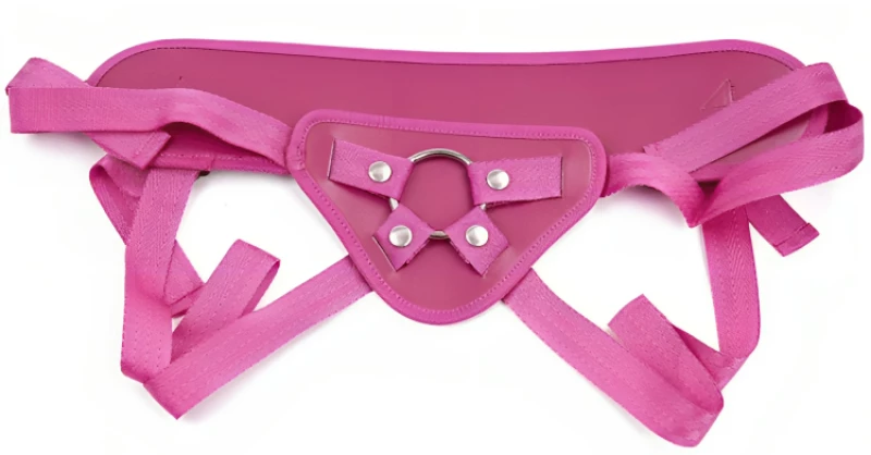 Ζώνη Strap-On με Ρυθμιζόμενους Ιμάντες - Ροζ Δερματίνη