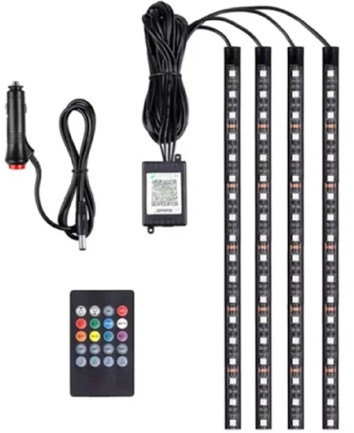 Andowl RGB Led 12V  Ατμοσφαιρικά Φώτα Αυτοκινήτου 5050 SMD USB με Τηλεχειριστήριο 140-190cm