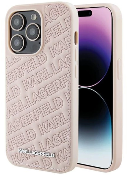 Karl Lagerfeld Quilted K Pattern - iPhone 15 Pro Max Case (pink)