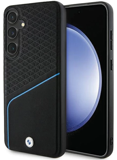 BMW Signature Leather Textured & Line MagSafe - Case for Samsung Galaxy S24+ (Black)