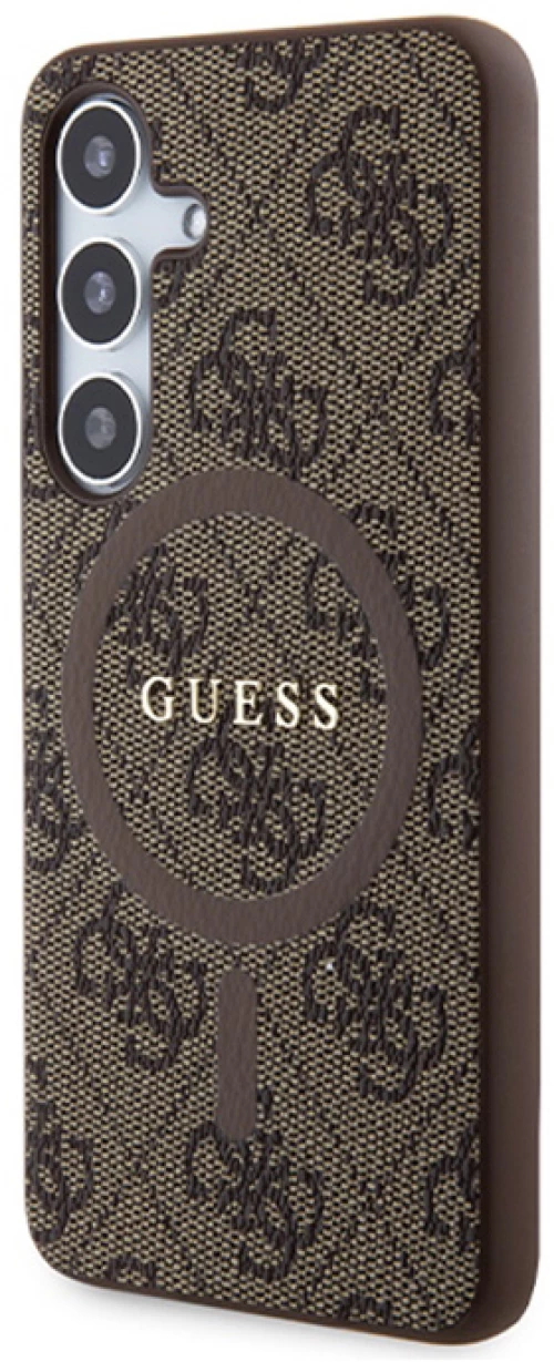 Guess 4G Collection Leather Metal Logo MagSafe - Case Samsung Galaxy S24 (Brown)