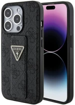 Guess Grip Stand 4G Triangle Strass Logo - iPhone 15 Pro Case (black)
