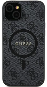 Guess 4G Collection Leather Metal Logo MagSafe - Case for Samsung Galaxy S24 (black)