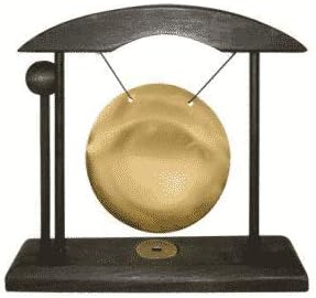 Επιτραπέζιο Χειροποίητο Gong με Ραβδί σε Ξύλινο Πλαίσιο 17x5x16cm