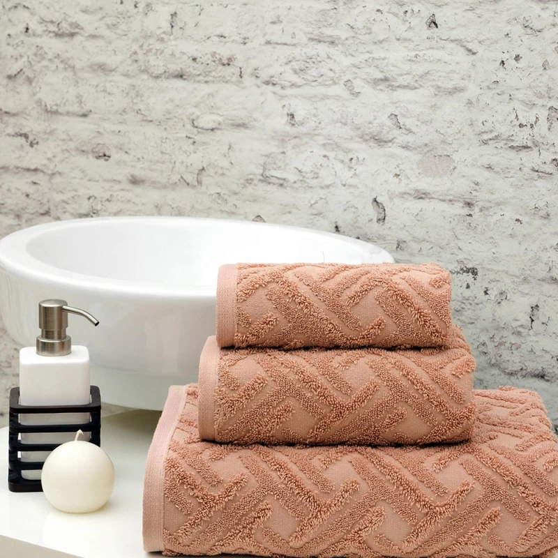 Πετσέτες σετ 3 τεμ dusty blush Liolios Home 2317 MILANO