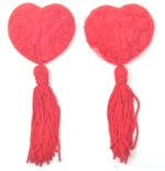 Red Lace Rose Nipple Tassels