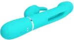 PRETTY LOVE - KAMPAS RABBIT 3 IN 1 MULTIFUNCTION VIBRATOR WITH TONGUE AQUA GREEN