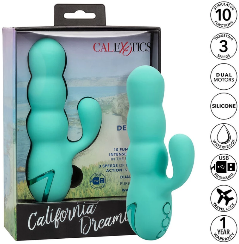 CALIFORNIA EXOTICS - DEL MAR DIVA VIBRATOR RABBIR AQUA GREEN BY CALIFORNIA DREAMING