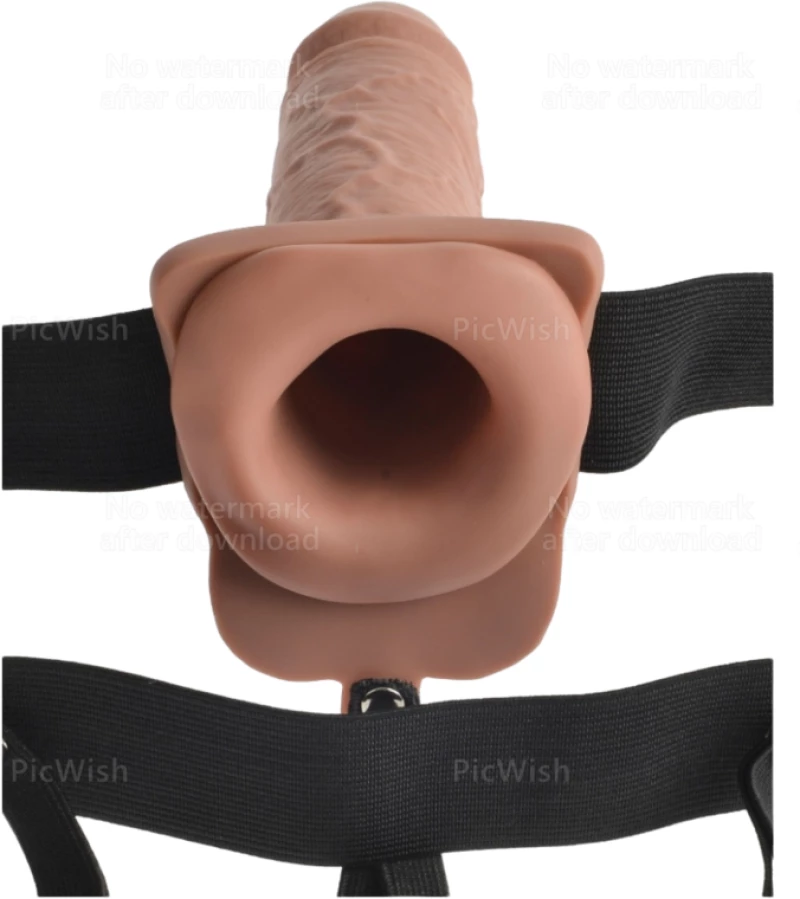 FETISH FANTASY SERIES - ADJUSTABLE HARNESS REALISTIC PENIS WITH BALLS RECHARGEABLE AND VIBRATOR 17.8 CM