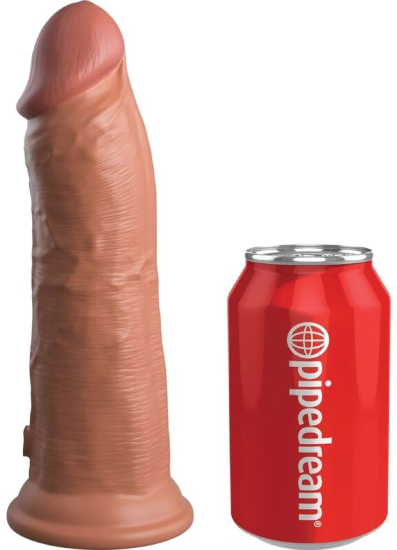KING COCK ELITE - REALISTIC DILDO VIBRATING & SILICONE 20.3 CM CARAMEL