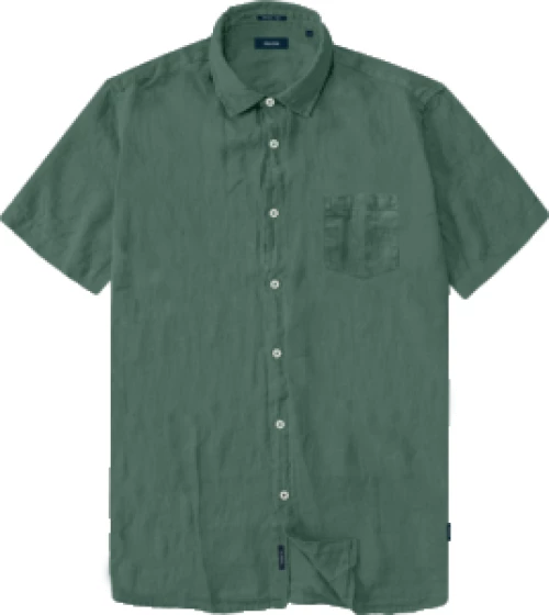 GS-592S Shirts Linen With Chest Pocket Short Sleeve λαδι