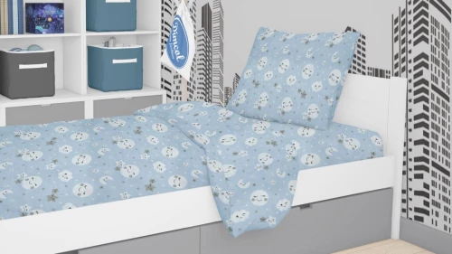 ΣΕΝΤΟΝΙΑ ΕΜΠΡΙΜΕ ΣΕΤ 3 τεμ kids Smile 81 160Χ240 Blue Cotton 100%