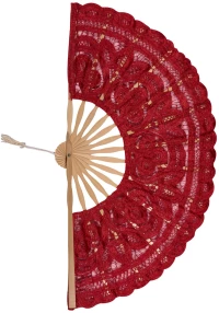 Χειροποίητη βεντάλια (27cm) κόκκινη
