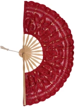 Χειροποίητη βεντάλια (27cm) κόκκινη