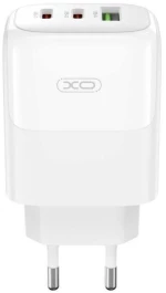 XO L139 Φορτιστής 65W GaN 1xUSB-A + 2xUSB-C, Λευκός