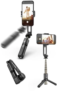Techsuit Selfie Stick with Tripod and Remote Control, 70cm, Mini - Techsuit (L18Mini) - Black 5949419122451