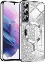 Techsuit Case for Samsung Galaxy S22 5G - Techsuit Luxury Glitter MagSafe - Silver 5949419132085