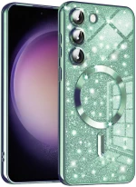 Techsuit Case for Samsung Galaxy S23 - Techsuit Luxury Glitter MagSafe - Light Green 5949419131712