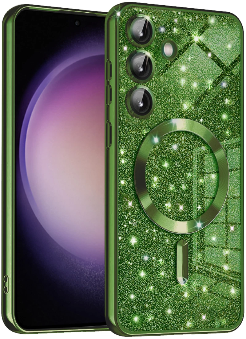 Techsuit Case for Samsung Galaxy S23 FE - Techsuit Luxury Glitter MagSafe - Deep Green 5949419131453