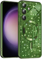 Techsuit Case for Samsung Galaxy S23 FE - Techsuit Luxury Glitter MagSafe - Deep Green 5949419131453