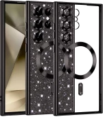 Techsuit Case for Samsung Galaxy S24 Ultra - Techsuit Luxury Glitter MagSafe - Black 5949419131354