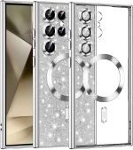 Techsuit Case for Samsung Galaxy S24 Ultra - Techsuit Luxury Glitter MagSafe - Silver 5949419131316