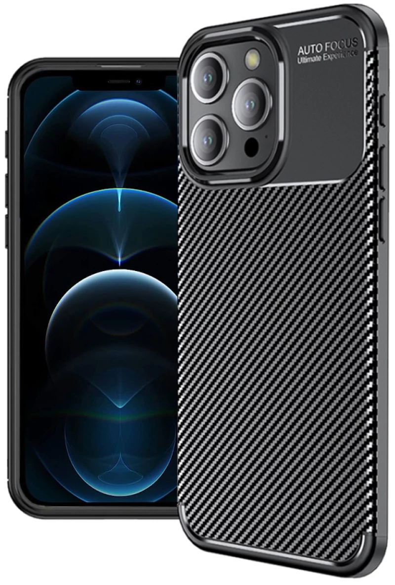 Techsuit Case for iPhone 12 Pro Max - Techsuit CarbonFiber - Black 5949419161931