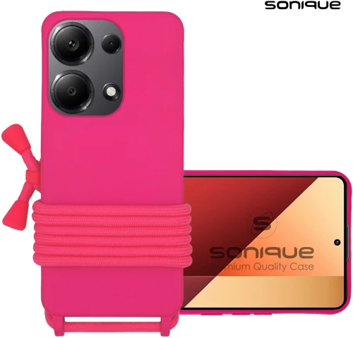 Θήκη Σιλικόνης με Κορδόνι CarryHang Sonique Xiaomi Redmi Note 13 Pro 4G / Poco M6 Pro 4G Φουξ 5201101999506