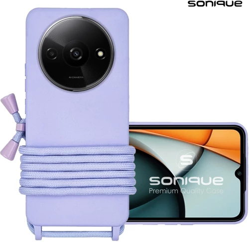 Θήκη Σιλικόνης με Κορδόνι CarryHang Sonique Xiaomi Redmi A3 Λιλά 5210312020435