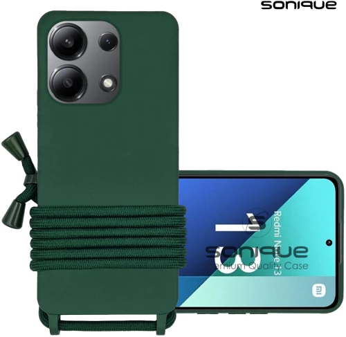 Θήκη Σιλικόνης με Κορδόνι CarryHang Sonique Xiaomi Redmi Note 13 4G Πράσινο Σκούρο 5201101980580