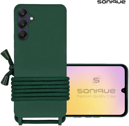 Θήκη Σιλικόνης με Κορδόνι CarryHang Sonique Samsung Galaxy A25 5G Πράσινο Σκούρο 5201101981976