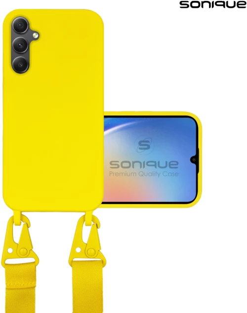 Θήκη Σιλικόνης με Strap CarryHang Sonique Samsung Galaxy A34 5G Κίτρινο 5201101928711