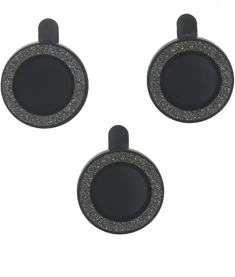 Set of lens glasses for iPhone 14 6,1" black glitter (2 pcs) 5907457751378