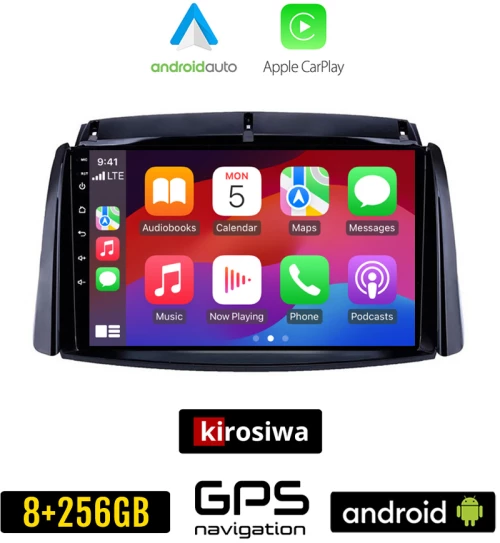 KIROSIWA RENAULT KOLEOS (2006-2017) Android οθόνη αυτοκίνητου 8GB + 256GB με GPS WI-FI (ηχοσύστημα αφής 9" ιντσών OEM Android Auto Apple Carplay Youtube Playstore MP3 USB Radio Bluetooth Mirrorlink εργοστασιακή, 4x60W, AUX)